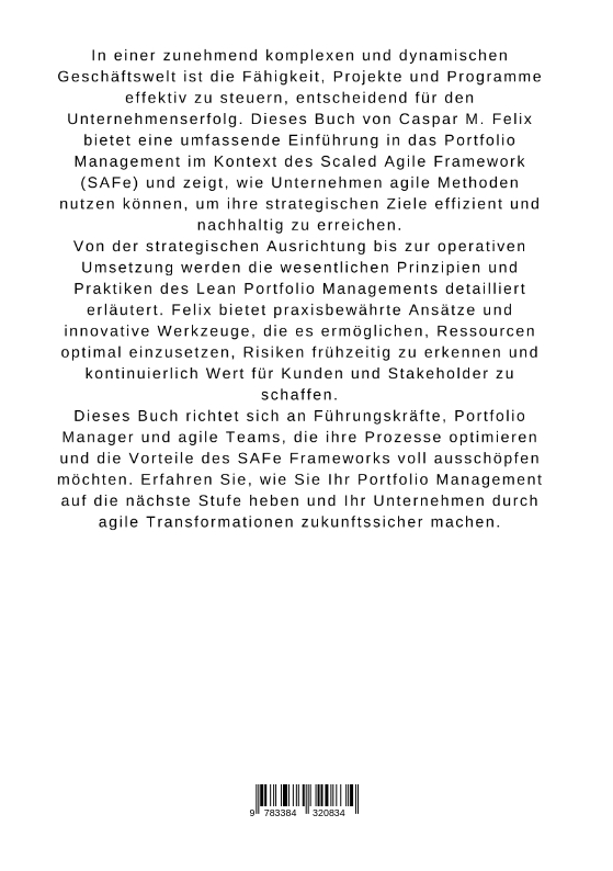 Rückseitencover Effizientes Portfolio Management im SAFe Framework