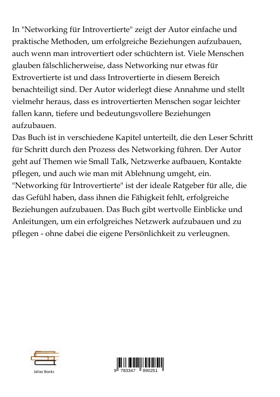 Rückseitencover Networking für Introvertierte