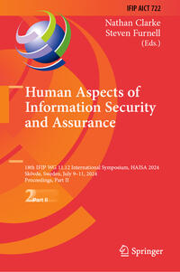 Vorderes Coverbild Human Aspects of Information Security and Assurance