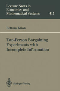 Vorderes Coverbild Two-Person Bargaining Experiments with Incomplete Information
