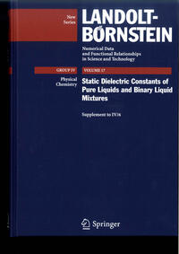 Vorderes Coverbild Static Dielectric Constants of Pure Liquids and Binary Liquid Mixtures