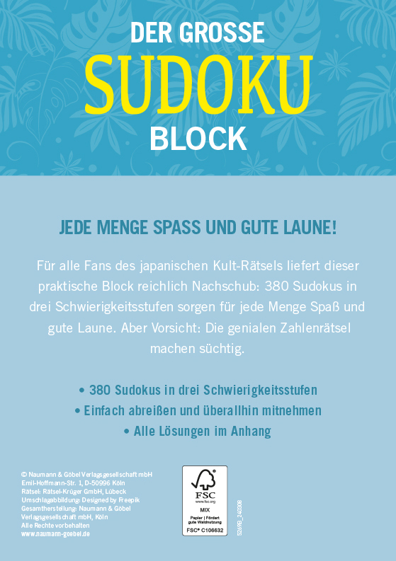 Rückseitencover Der große Sudoku-Block Band 8