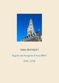 Vorderes Coverbild Registre des bourgeois d'Arras BB54 - 1731-1774