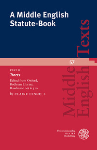 Vorderes Coverbild A Middle English Statute-Book