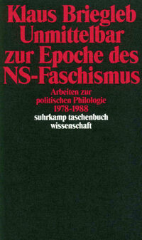 Vorderes Coverbild Unmittelbar zur Epoche des NS-Faschismus