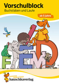 Vorderes Coverbild Vorschulblock ab 5 Jahre für Junge und Mädchen - Buchstaben und Laute
