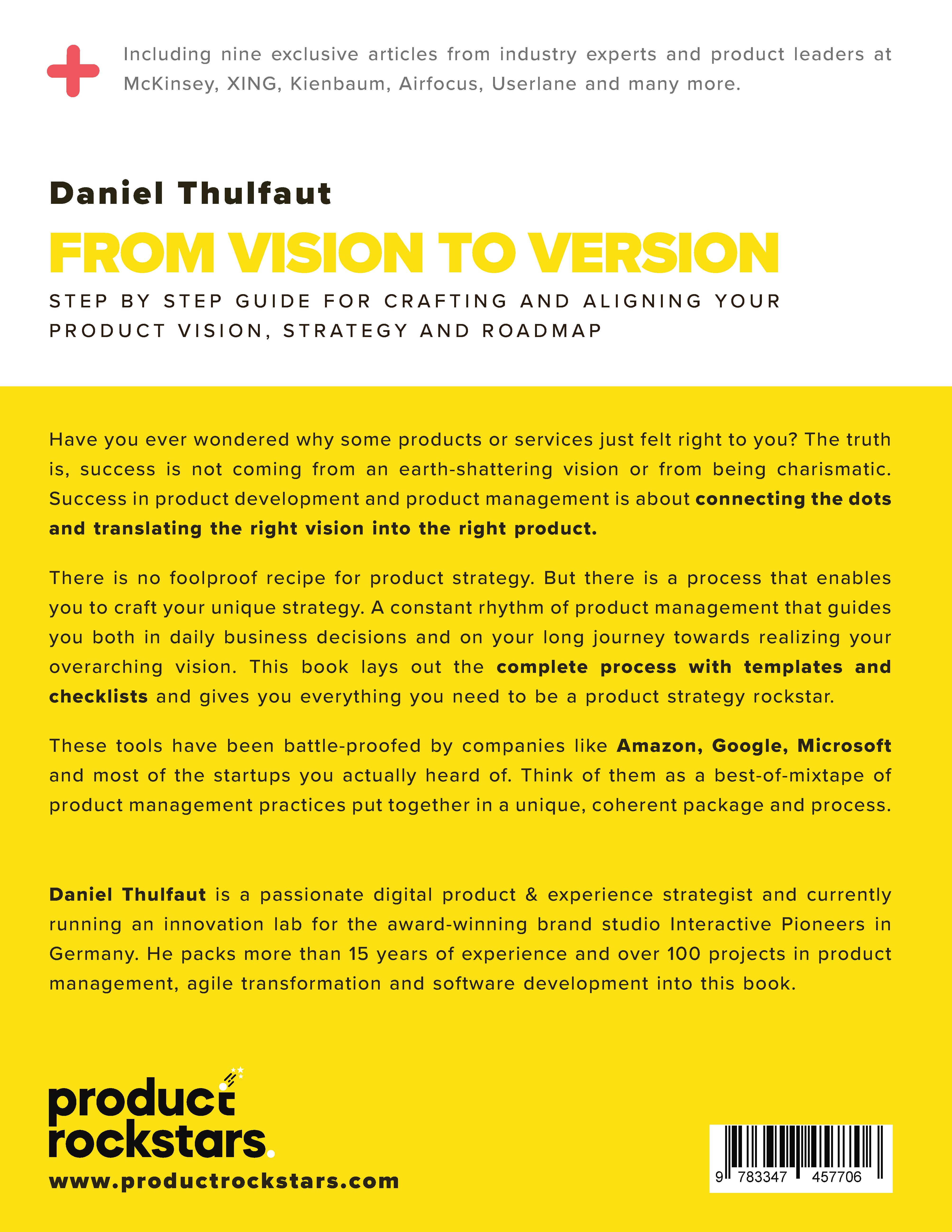 Rückseitencover From Vision to Version - Step by step guide for crafting and aligning your product vision, strategy and roadmap