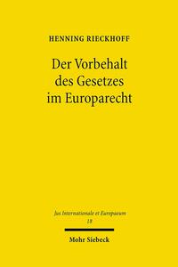Vorderes Coverbild Der Vorbehalt des Gesetzes im Europarecht