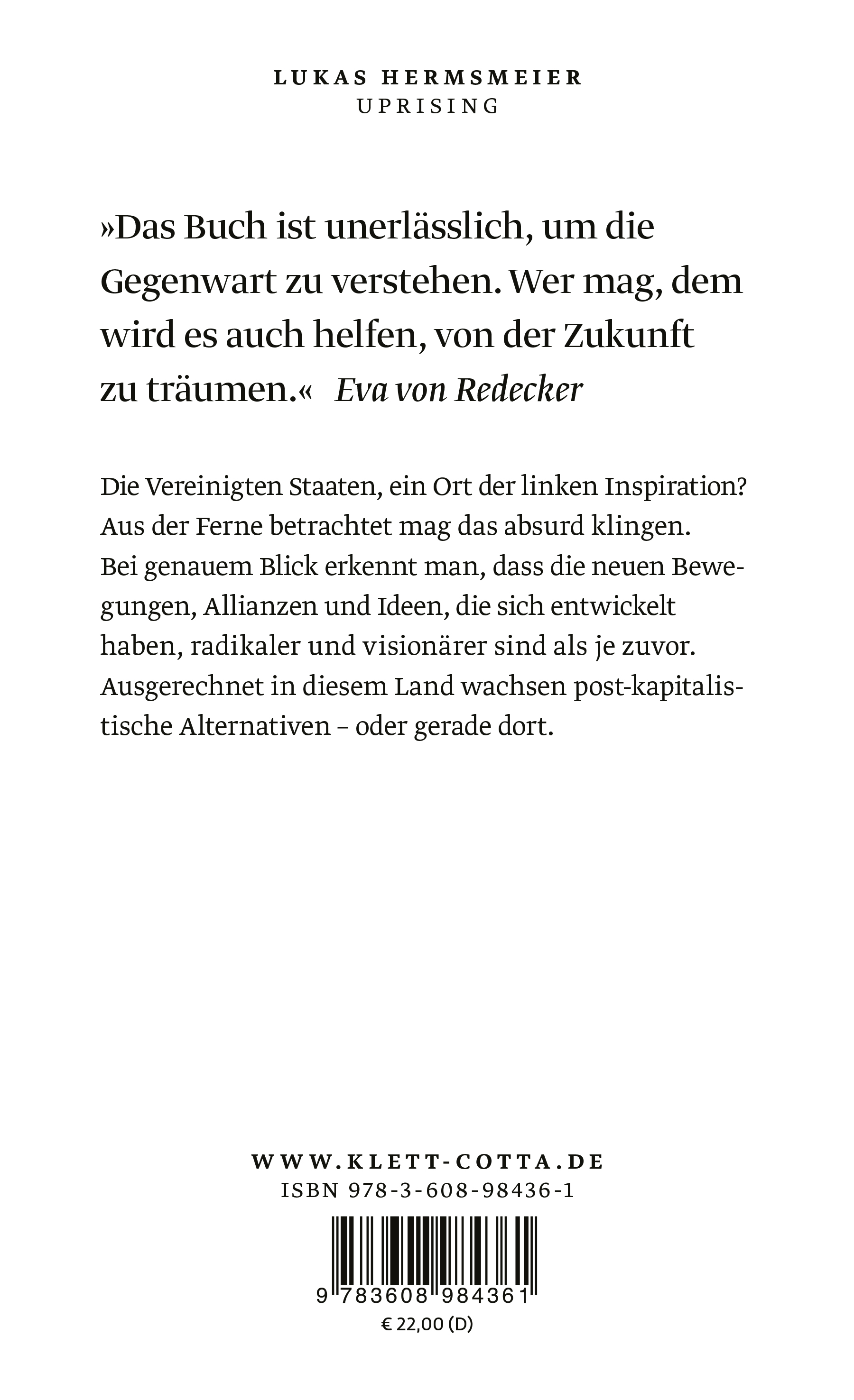 Rückseitencover Uprising