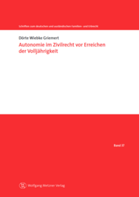 Vorderes Coverbild Autonomie im Zivilrecht vor Erreichen der Volljährigkeit