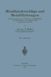 Vorderes Coverbild Metallniederschläge und Metallfärbungen
