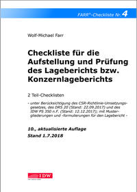 Vorderes Coverbild Checkliste 4 für die Aufstellung und Prüfung des Lageberichts bzw. Konzernlageberichts