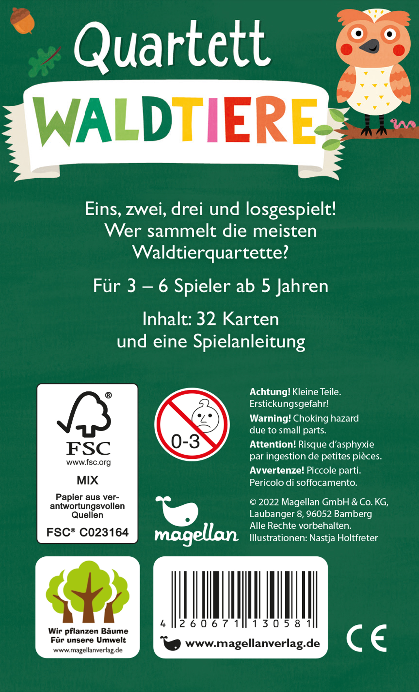 Rückseitencover Quartett - Waldtiere
