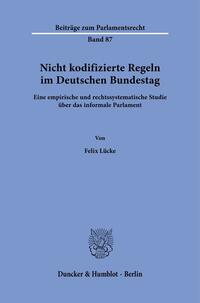 Vorderes Coverbild Nicht kodifizierte Regeln im Deutschen Bundestag.