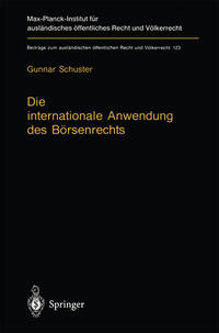 Vorderes Coverbild Die internationale Anwendung des Börsenrechts