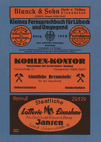 Vorderes Coverbild Kleines Fernsprechverzeichnis für Lübeck und Umgebung Ausgabe 1928