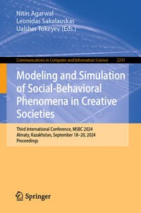 Vorderes Coverbild Modeling and Simulation of Social-Behavioral Phenomena in Creative Societies