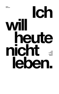 Vorderes Coverbild Ich will heute nicht leben.