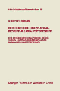 Vorderes Coverbild Der deutsche Eigenkapitalbegriff als Qualitätsbegriff