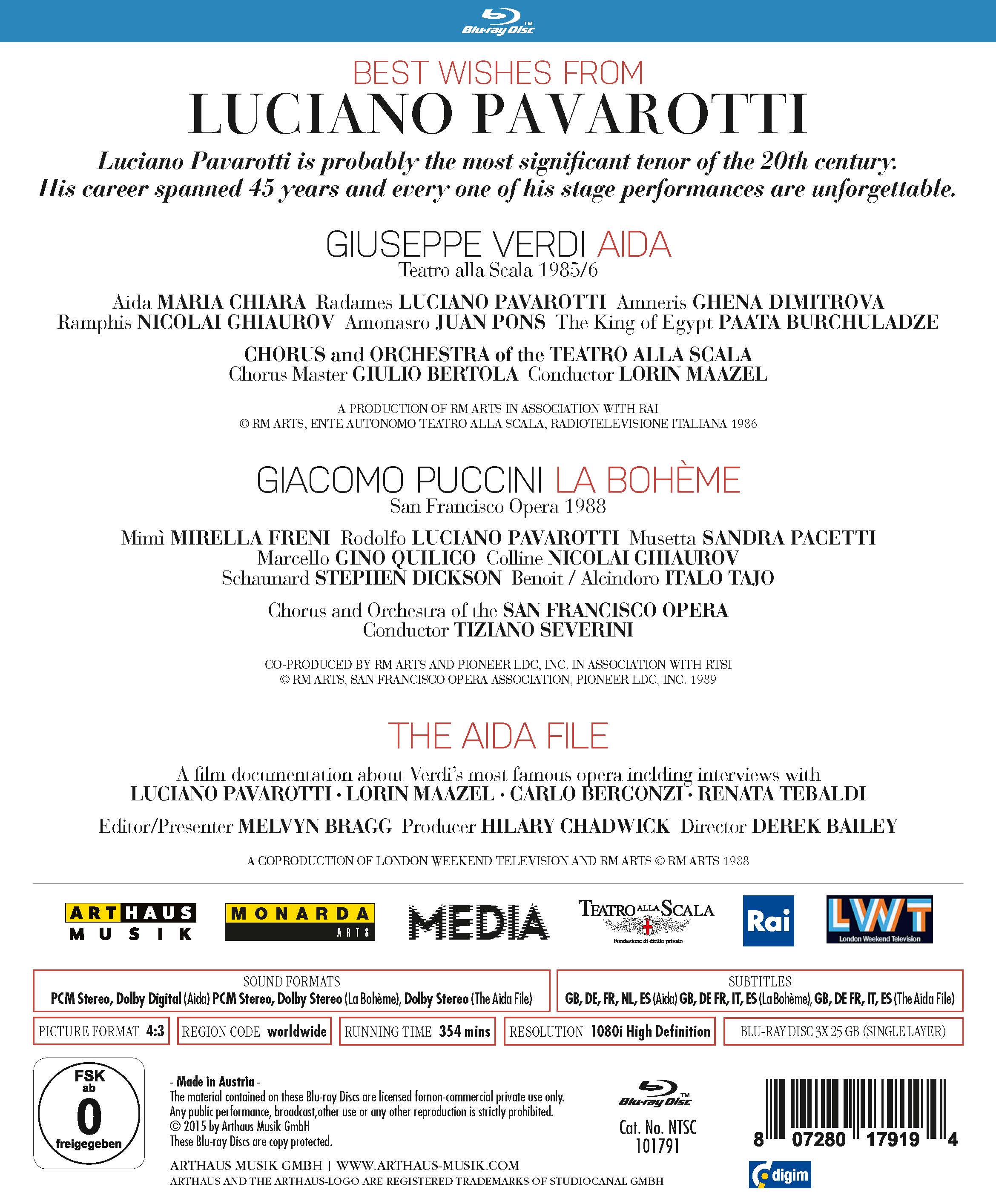 Rückseitencover Best Wishes From Luciano Pavarotti