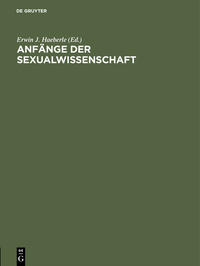 Vorderes Coverbild Anfänge der Sexualwissenschaft