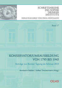 Vorderes Coverbild Konservatoriumsausbildung von 1795 bis 1945