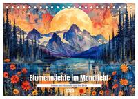 Vorderes Coverbild Blumennächte im Mondlicht - Poesie des Himmels und der Erde (Tischkalender 2025 DIN A5 quer), CALVENDO Monatskalender
