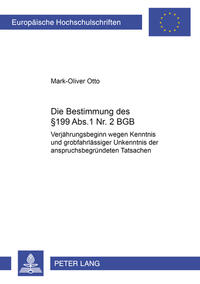 Vorderes Coverbild Die Bestimmung des § 199 Abs. 1 Nr. 2 BGB