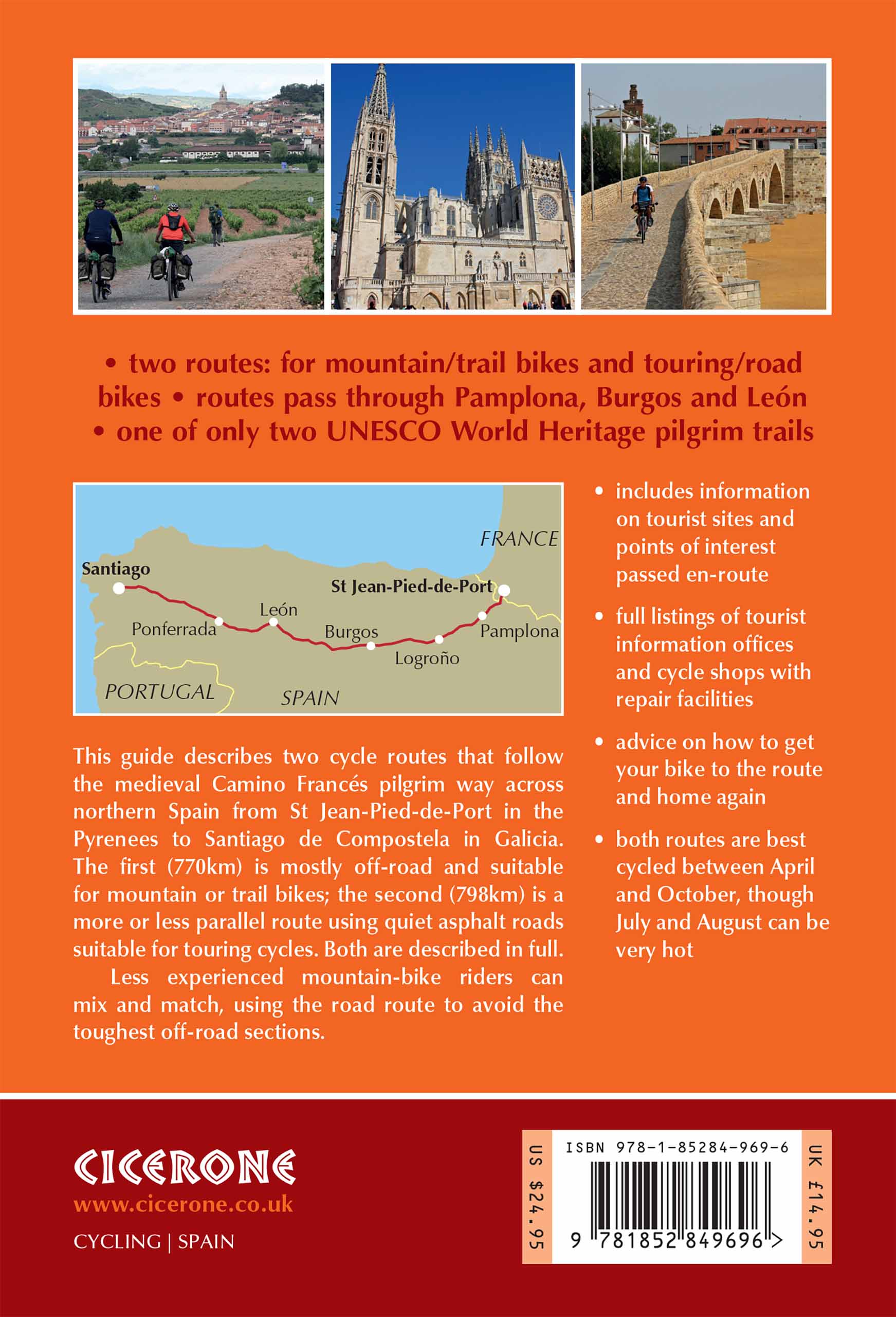 Rückseitencover Cycling the Camino de Santiago