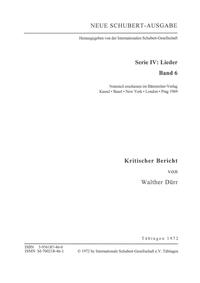 Vorderes Coverbild Neue Schubert-Ausgabe. Kritische Berichte / Lieder 6