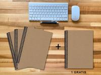 Vorderes Coverbild A 4 Notizbuch - Set, 3+1 gratis, Luxury 80 Seiten MUSKAT Designerecycling, liniert
