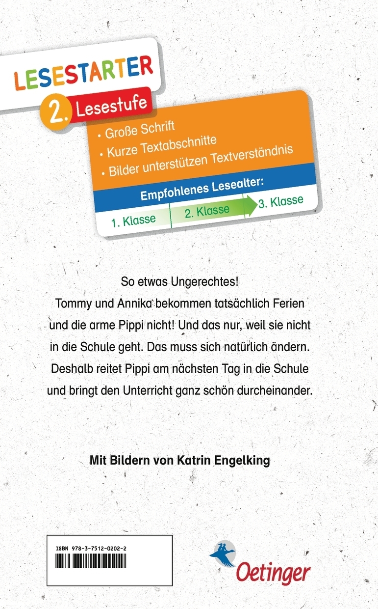 Rückseitencover Pippi geht in die Schule