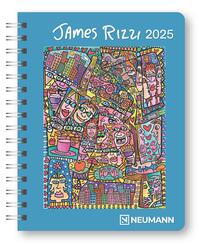 Vorderes Coverbild N NEUMANNVERLAGE - James Rizzi 2025 Diary, 16,5x21,6cm, Taschenkalender mit zwölf Bildseiten und Notizseiten, herausnehmbaren Planer, Jahres- und Monatsübersicht und internationales Kalendarium
