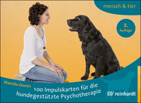 Vorderes Coverbild 100 Impulskarten für die hundegestützte Psychotherapie