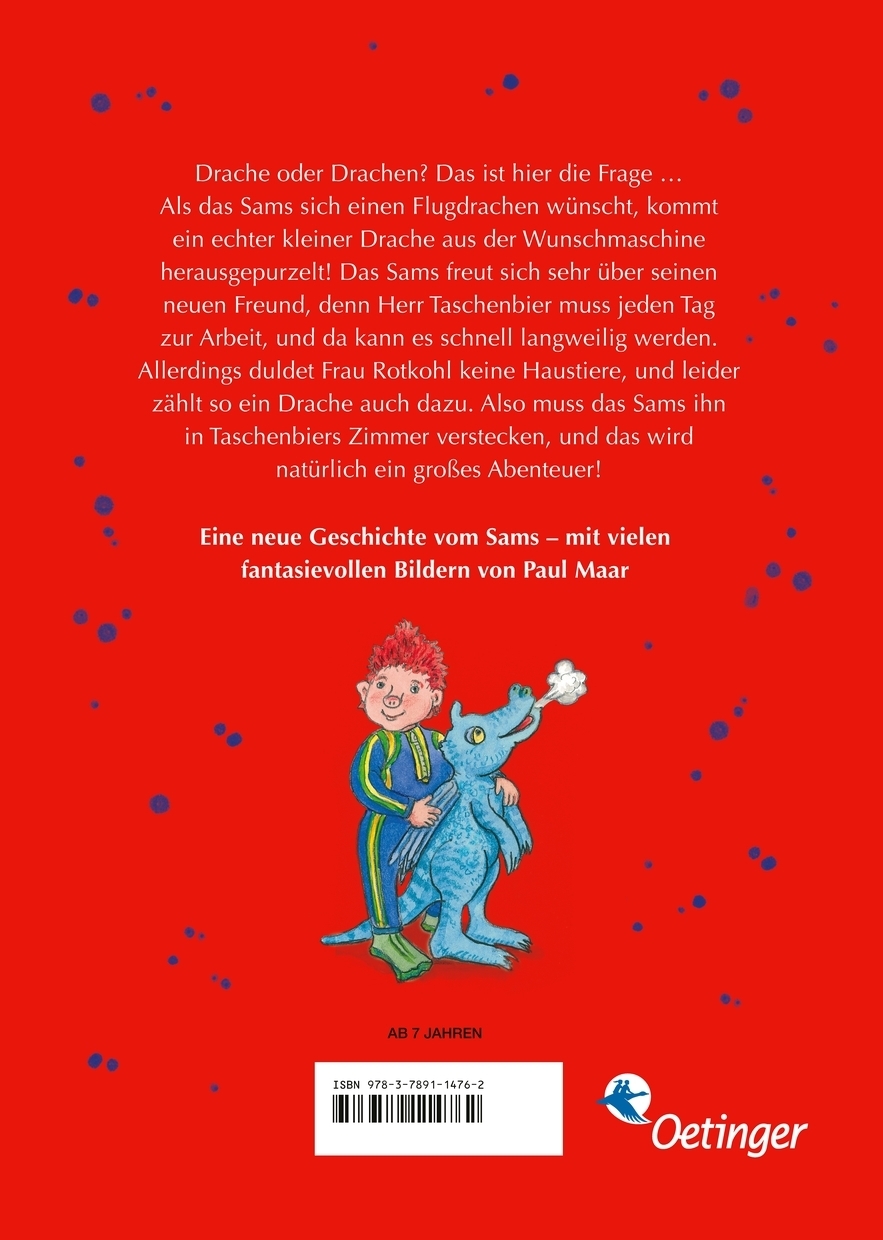 Rückseitencover Das Sams 10. Das Sams und der blaue Drache