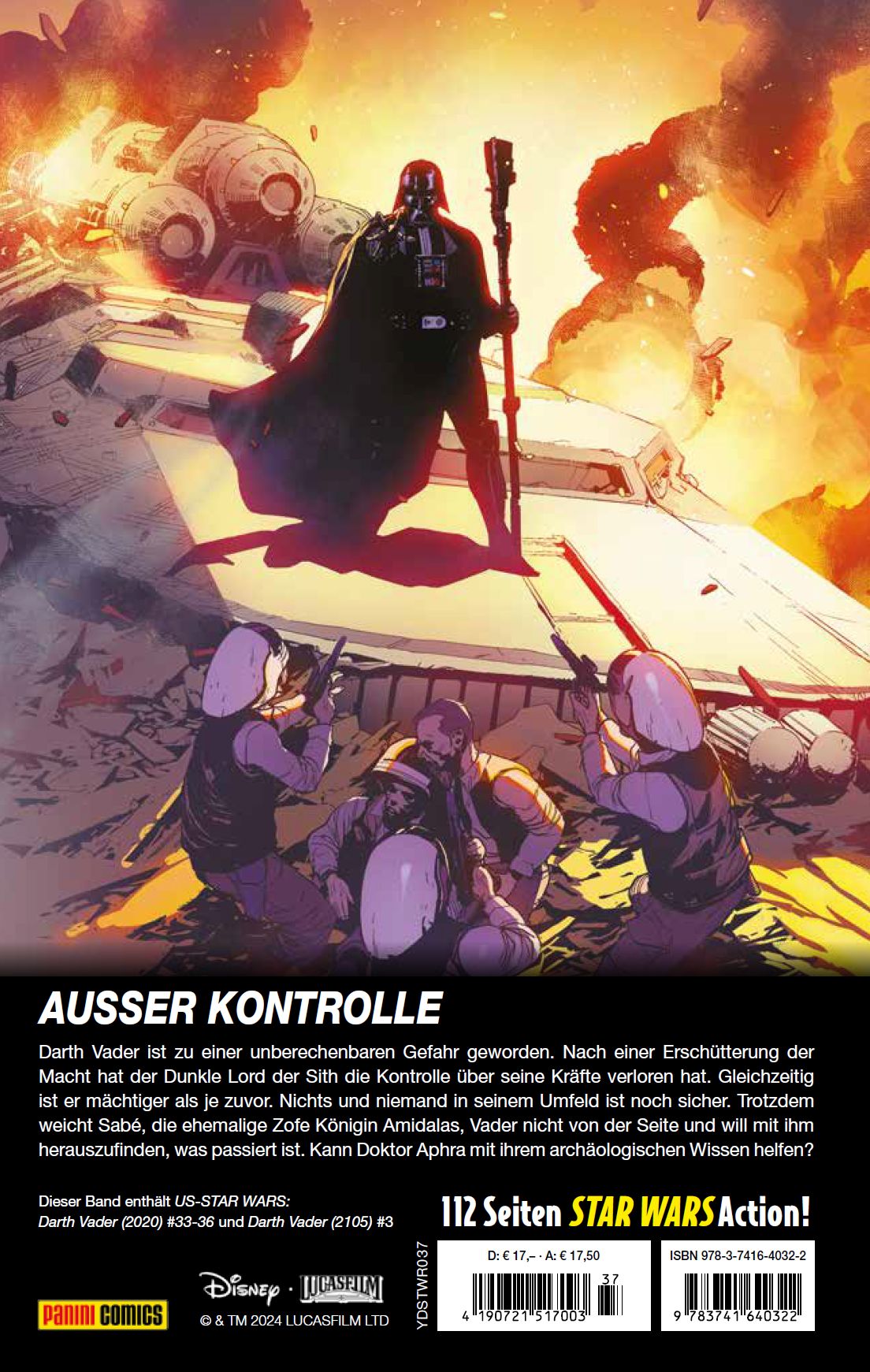 Rückseitencover Star Wars Comics: Darth Vader - Darth Vader entfesselte Macht