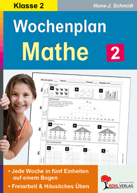 Vorderes Coverbild Wochenplan Mathe / Klasse 2