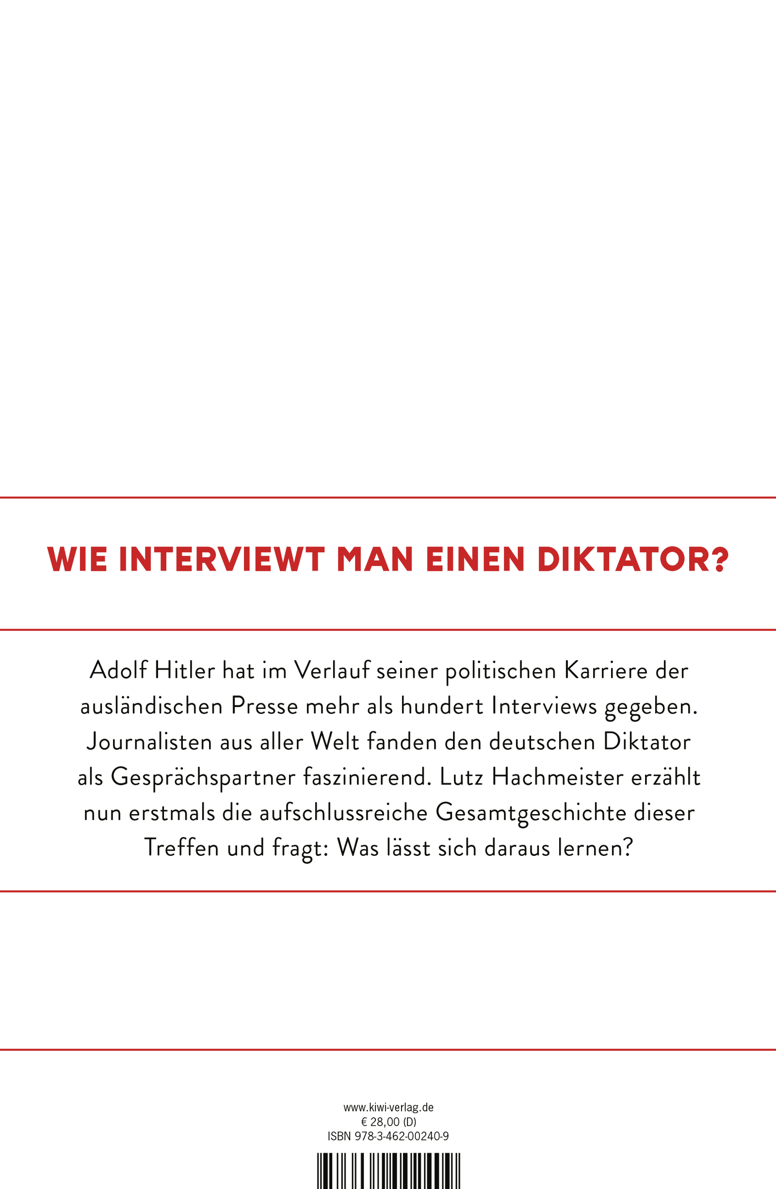 Rückseitencover Hitlers Interviews