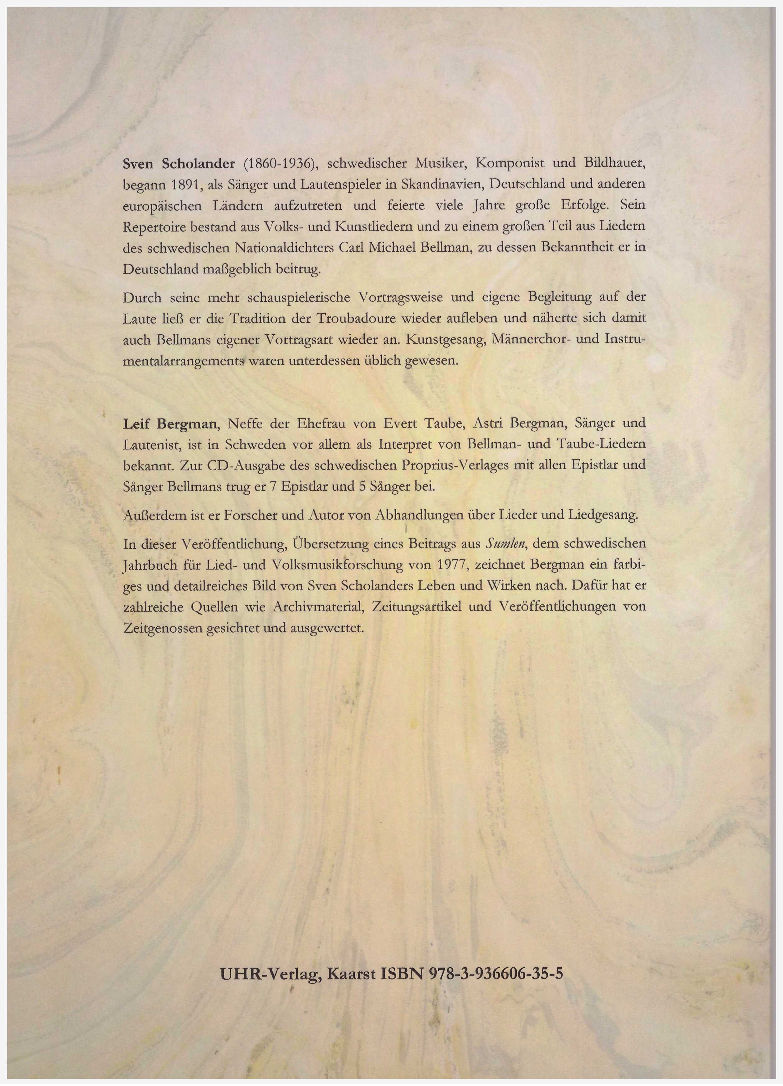 Rückseitencover Sven Scholander