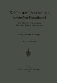 Vorderes Coverbild Kohlenstaubfeuerungen für ortsfeste Dampfkessel