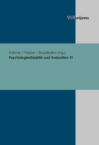 Vorderes Coverbild Psychologiedidaktik und Evaluation VI
