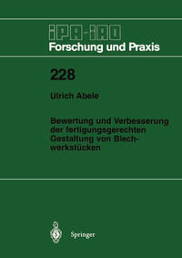 Vorderes Coverbild Bewertung und Verbesserung der fertigungsgerechten Gestaltung von Blechwerkstücken