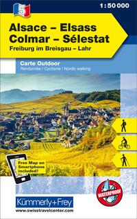 Vorderes Coverbild Kümmerly+Frey Outdoorkarte Elsass, Colmar, Sélestat 1:50.000