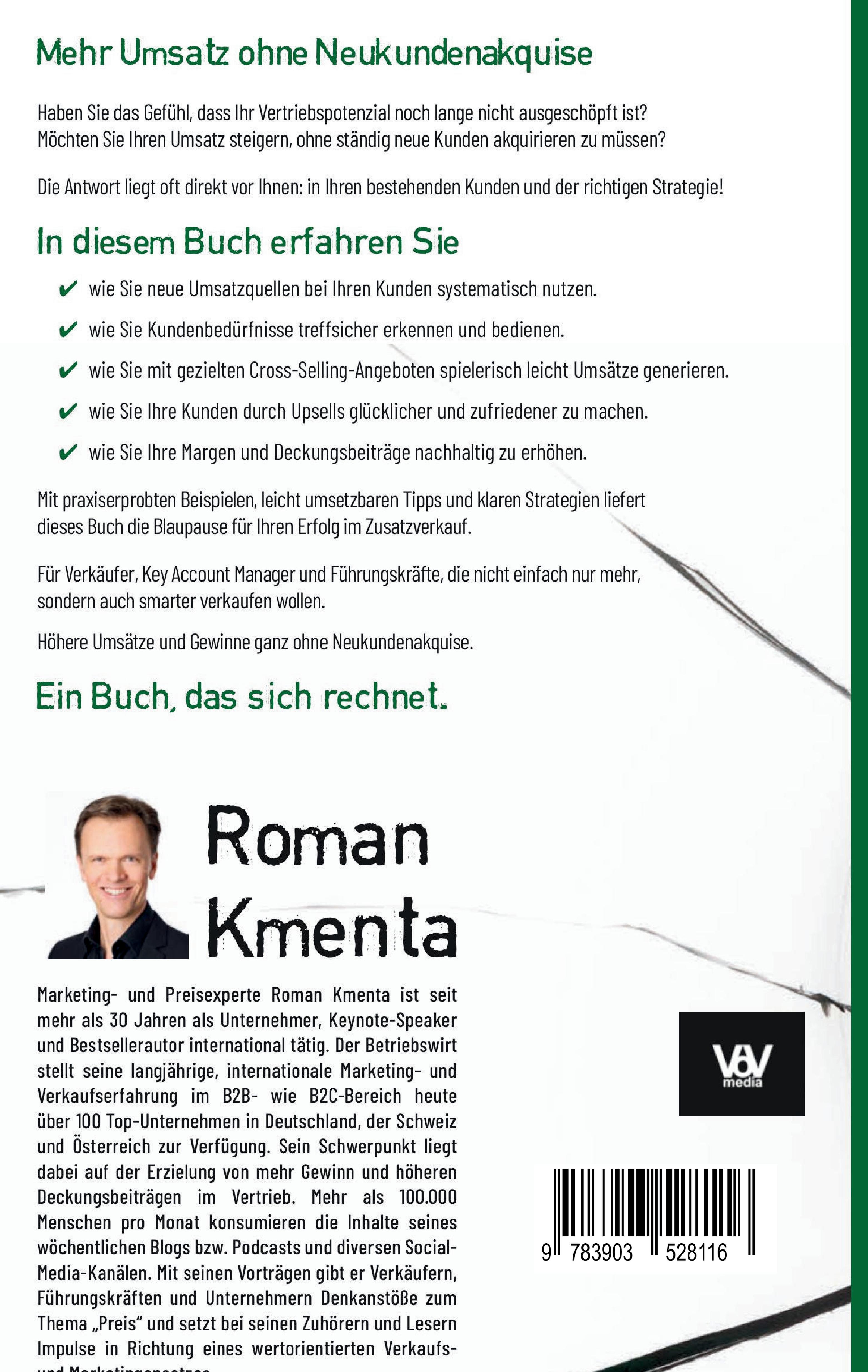 Rückseitencover Upselling, Cross-Selling-Zusatzverkauf