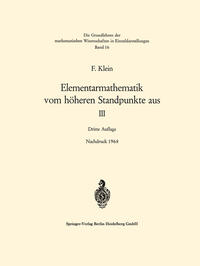 Vorderes Coverbild Elementarmathematik vom höheren Standpunkte aus, III
