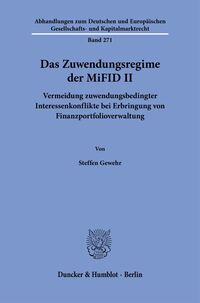 Vorderes Coverbild Das Zuwendungsregime der MiFID II