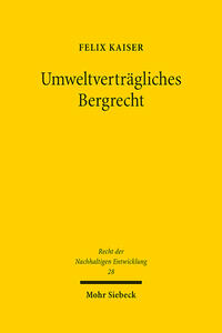 Vorderes Coverbild Umweltverträgliches Bergrecht