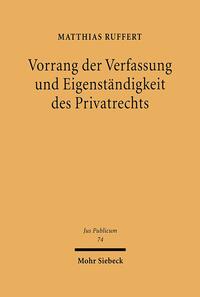 Vorderes Coverbild Vorrang der Verfassung und Eigenständigkeit des Privatrechts