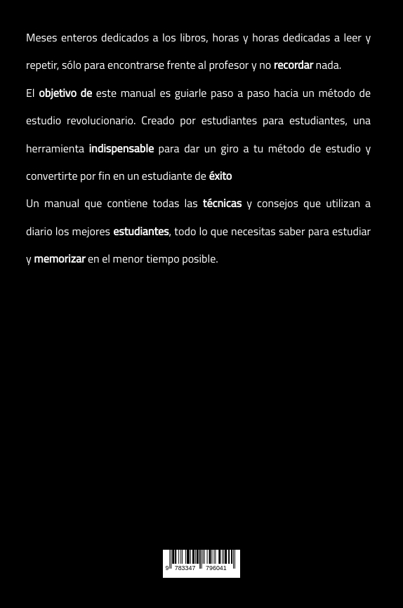 Rückseitencover Método de estudio eficaz para los estudiantes