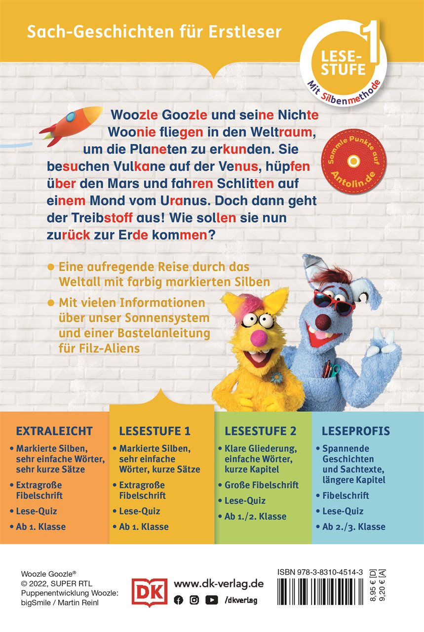 Rückseitencover SUPERLESER! Woozle Goozle Weltraum-Abenteuer